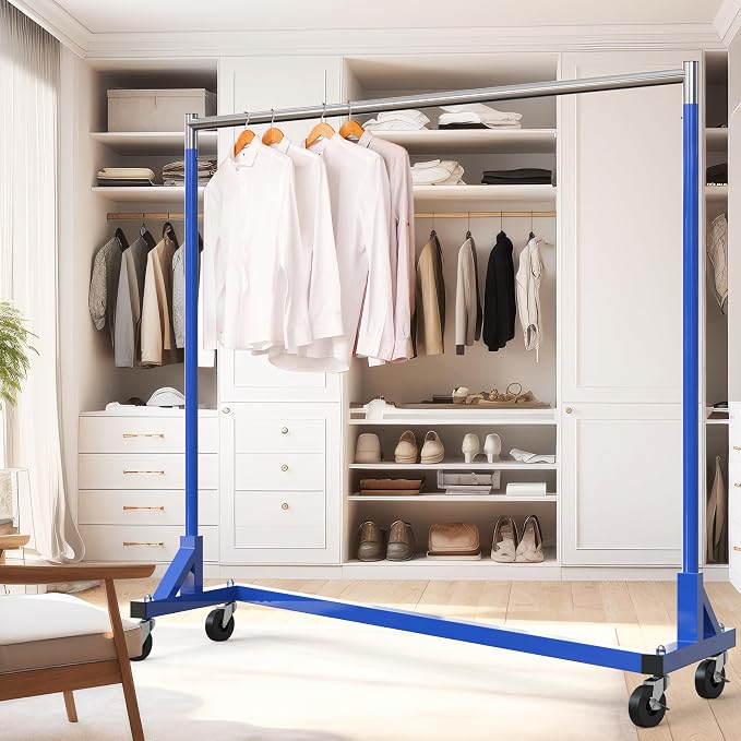 Simple Houseware Industrial Grade Z-Base Garment Rack, 500lb Load - Image 2