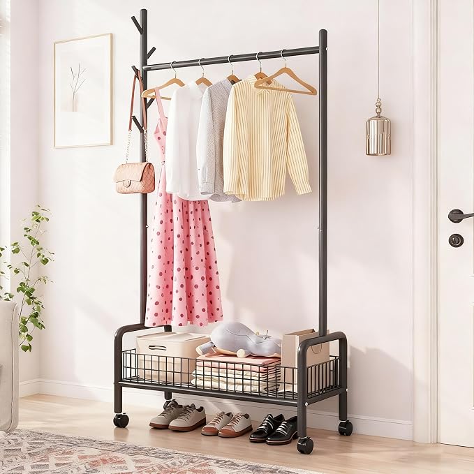 Clothes Rack with Storage Shelves, Heavy by Unknown