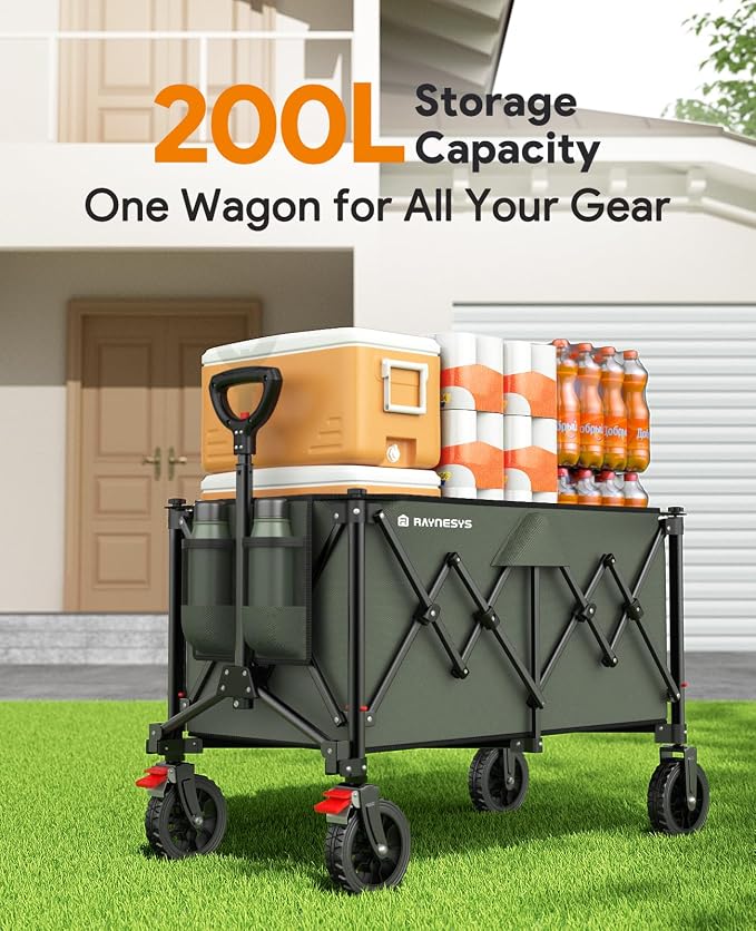 Collapsible Foldable Wagons, 440lbs Weight Capacity Beach Wagon - Image 3