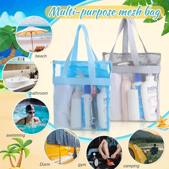 6 Pcs Mesh Shower Caddy Bag Portable Shower Bag - Image 5