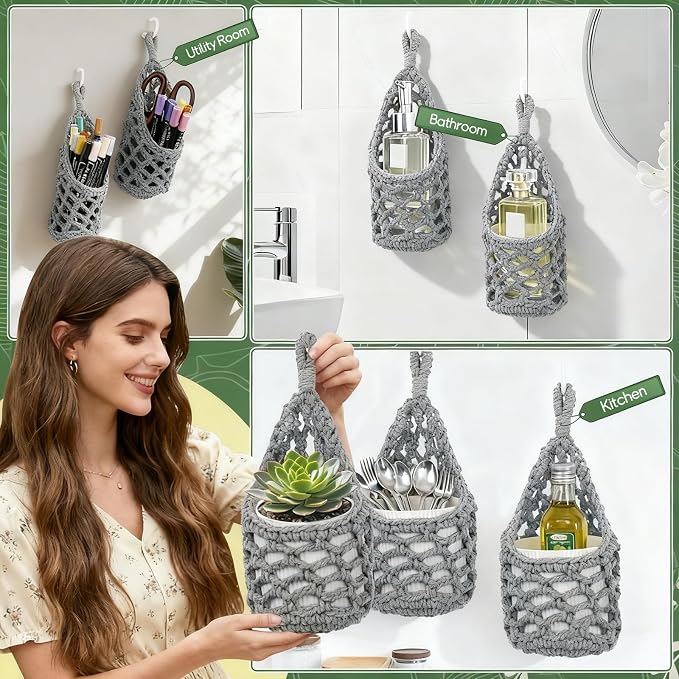 Macrame Wall Plant Hanger, Hanging Planter Basket Holder, Wall Planters - Image 5