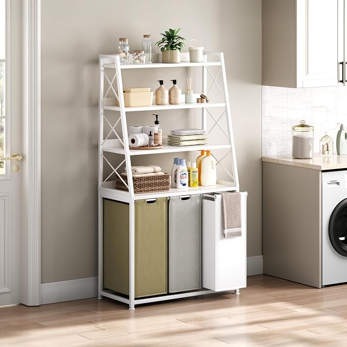 Laundry Basket, 3 Section Laundry Hamper - Image 2