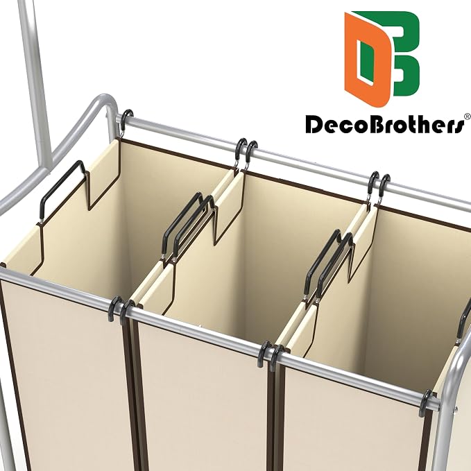 Deco Brothers Heavy Duty 3 Bag Extendable Laundry Sorter Cart - Image 4