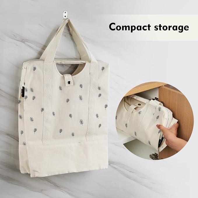 JOMOLA Collapsible Laundry Hamper 70L Large Foldable Laundry Basket Canvas - Image 4