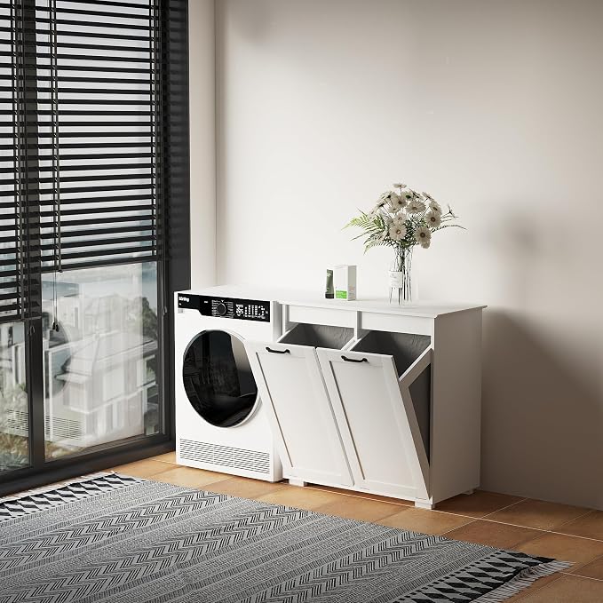 KEIKI Double Tilt Out Laundry Hamper Cabinet, - Image 6