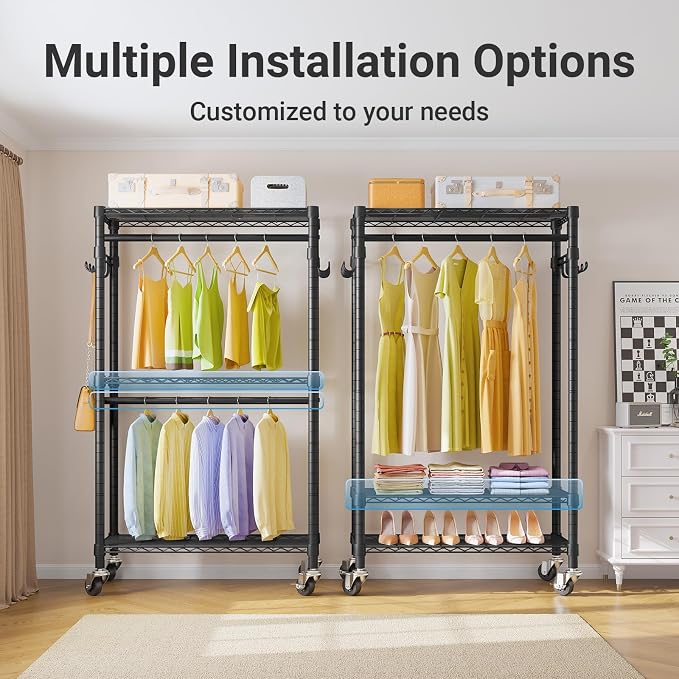 VIPEK R2 Mini Rolling Clothes Rack Heavy Duty Clothing Rack - Image 3