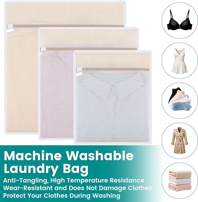6Pcs Durable Cotton Mesh Laundry Bags - Image 9