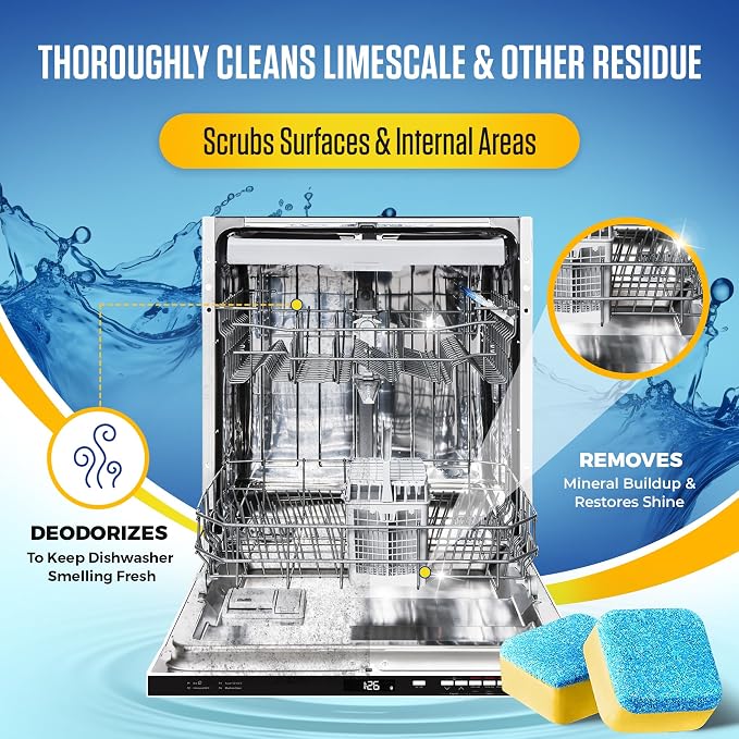 Bastion Dishwasher Cleaner Tablets, Lemon Scent, 3-Month Supply, Powerful - Image 3