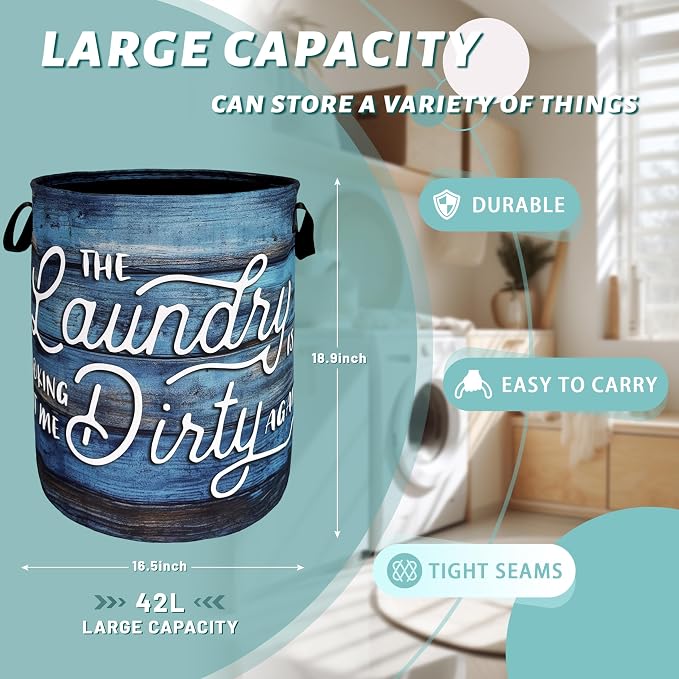 Looking At Me Dirty Again Laundry Hamper Funny Text Laundry Basket - Image 2