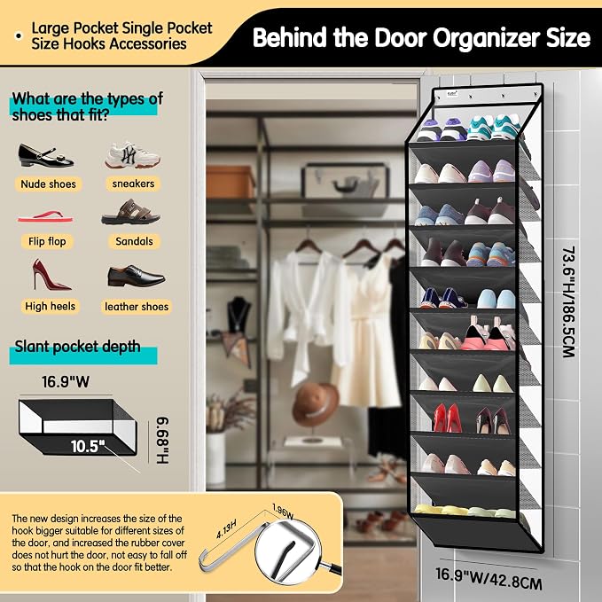 10 Tier Hanging Shoe Rack - Image 2