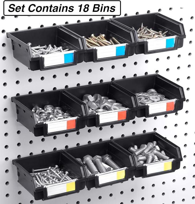 Pegboard Bins – 18 Pack Black - Image 3