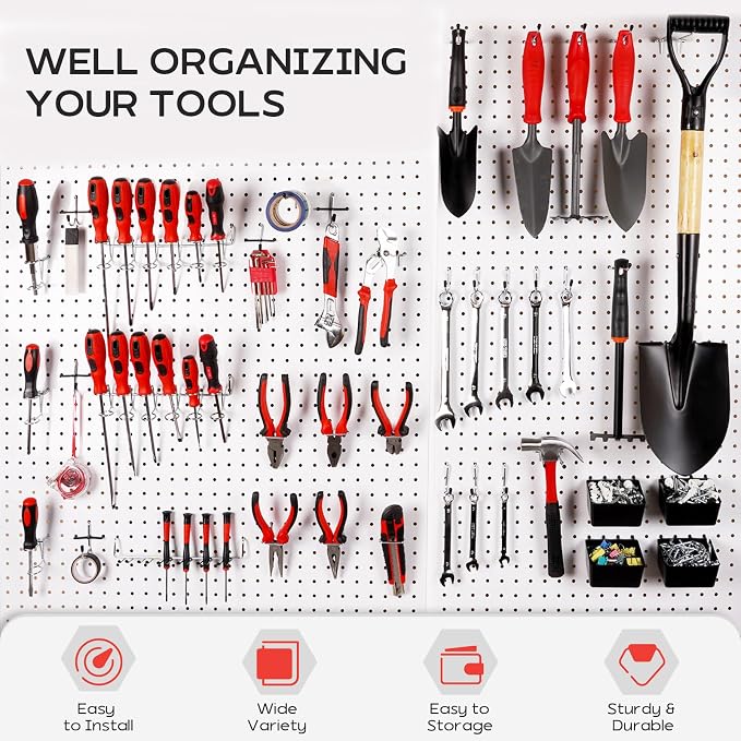300PCS Pegboard Hooks Kit, Peg Board Organizer Accessories - Image 6