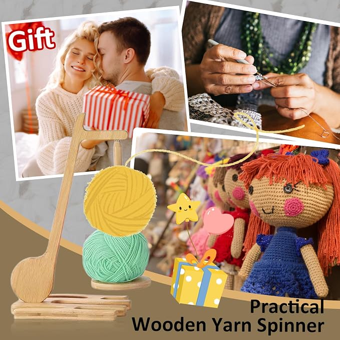Joyeee Yarn Holder for Crocheting and Knitting, Note Shape Spinning Yarn Minder - Image 6