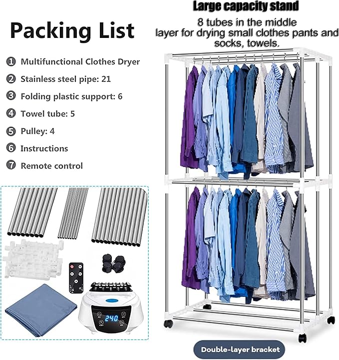 Foldable Electric Heated Clothes Airer Dryer Rack - Image 4