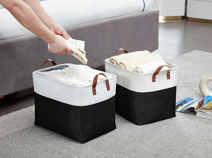 DECOMOMO Extra Large Storage Baskets, Fabric Storage Bins - Image 2