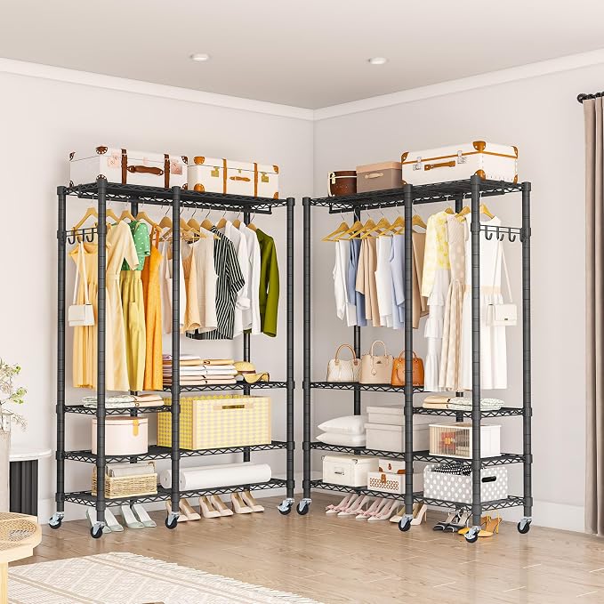 Rolling Clothes Rack, Heavy Duty Garment Rack - Image 8