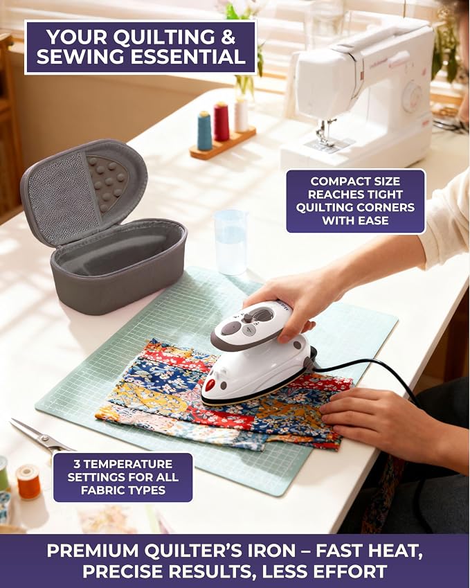 The Quilted Bear Mini Iron, Rest & Ironing Mat - Image 8