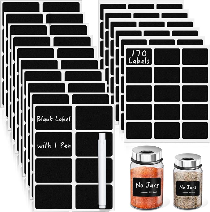 Segarty Chalkboard Labels, Waterproof Revmovable Black Stickers by Segarty