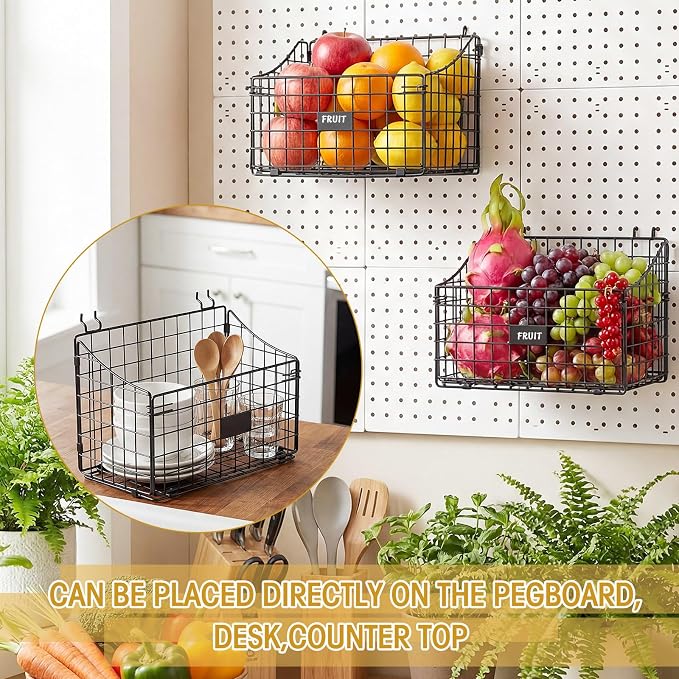4 Pcs Peg Board Bins and Baskets Peg Board Organizer Pegboard Accessories - Image 7