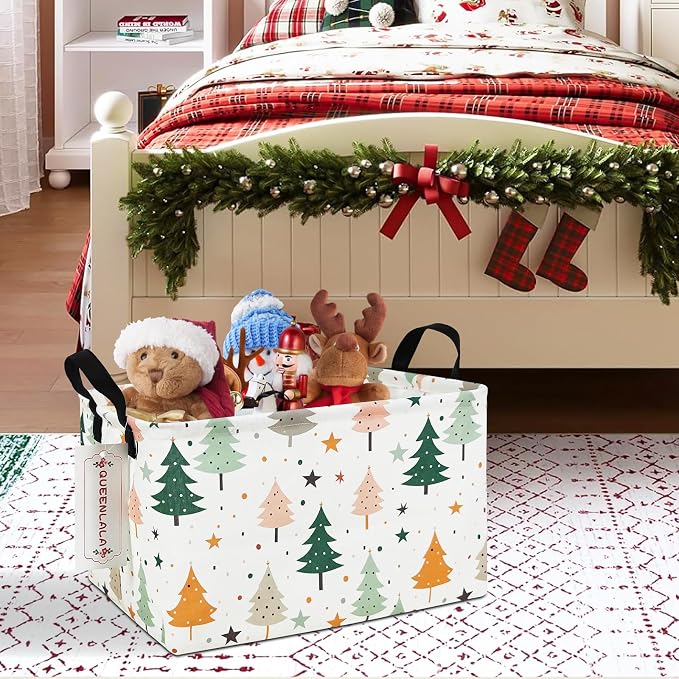 QUEENLALA Rectangular Laundry Hamper/Foldable Nursery Laundry Basket - Image 4