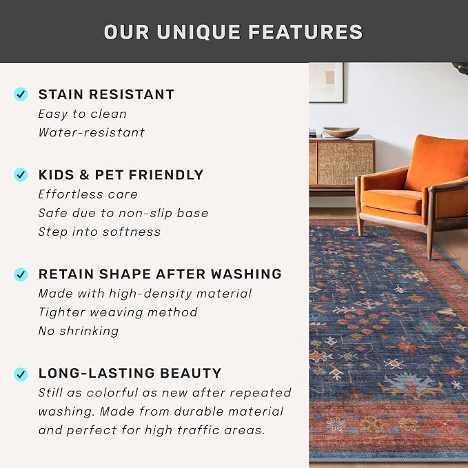 Washable 10 ft Long Runner for Hallway - Image 7