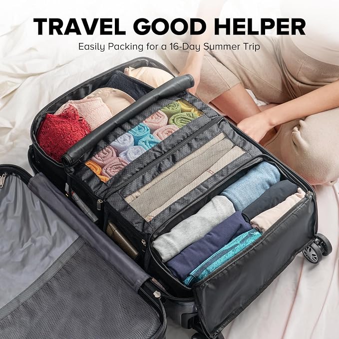 Suitcase Organizer, Travel Luggage Organizer Hanging Shelves Packing Cube - Image 5