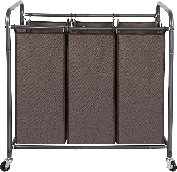 STO STO Laundry Sorter 3 Section, 3 Bag Clothes Hamper, Rolling Laundry Cart by STOSTO