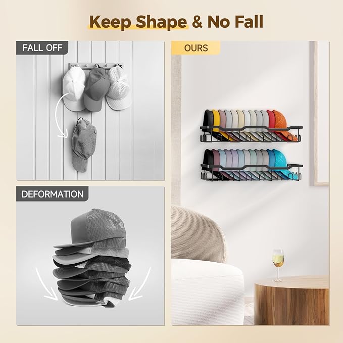 Nicetree Hat Racks for Baseball Caps Wall - Image 3