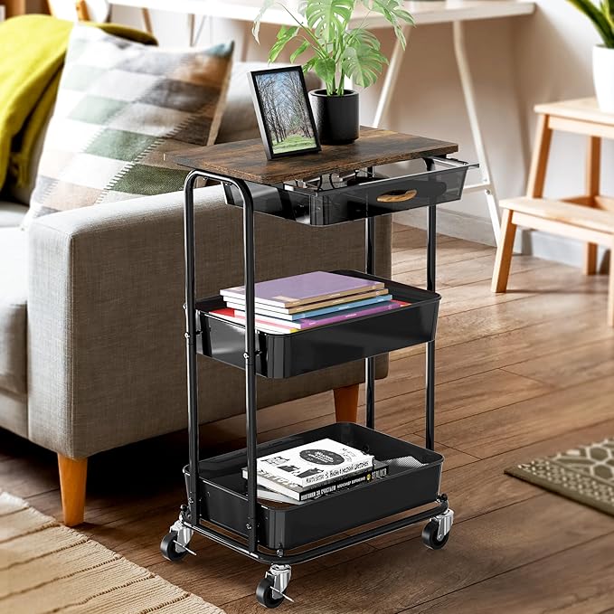 Simple Houseware 3-Tier Rolling Utility Cart - Image 3