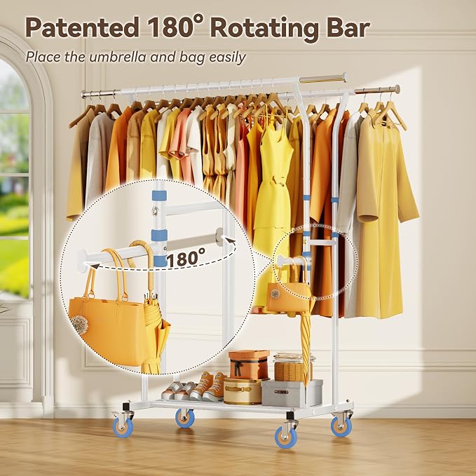 Heavy Duty Clothes Rack for Hanging Clothing: 800LBS Rolling Coat Racks - Image 5