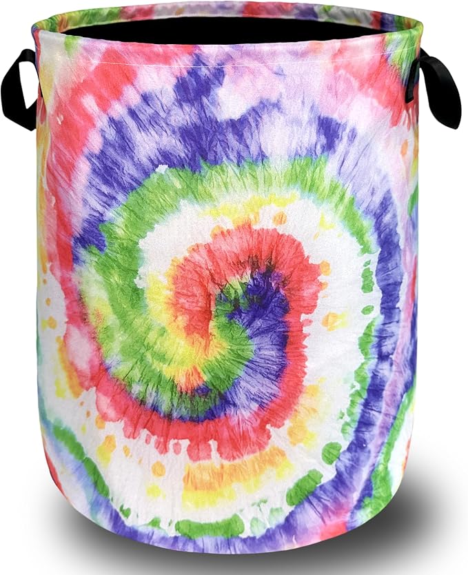 Tie Dye Laundry Hamper Rainbow Colorful Laundry Basket by SELIONLIKN