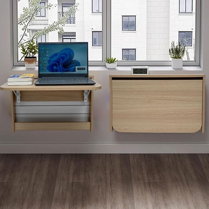 Folding Wall Table, Fold Down Table Wall Mounted, Floating Desk - Image 3