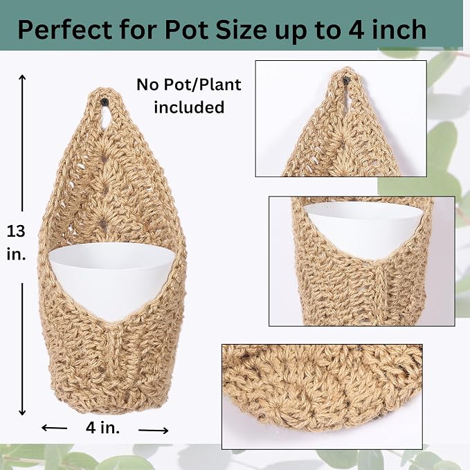 2 Pack 4 inch Hanging Orchid Basket, Hanging Orchid Planter | Macrame Wall - Image 3
