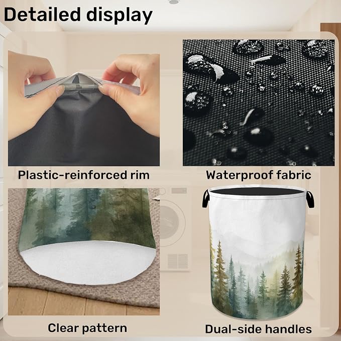 Misty Forest Green Foldable Laundry Hamper - Image 5