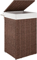 OIAHOMY Laundry Hamper with Lid, 17.2 Gal Wicker Hamper with Removable Liner Bag by MasterofSpaceOptimization