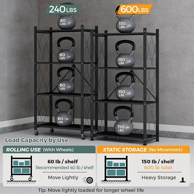 DEANIC 4 Tier Foldable Storage Shelves - Image 10