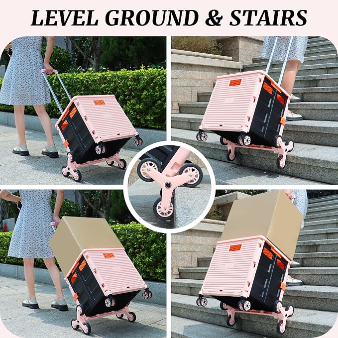FELICON SELORSS Folding Utility Cart Portable Rolling Crate Handcart - Image 3