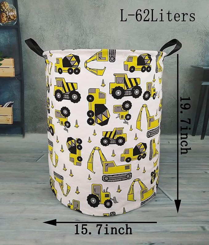 KUNRO Round Laundry Gift Basket Storage Hamper, Clothes Storage Organizer Bins - Image 2