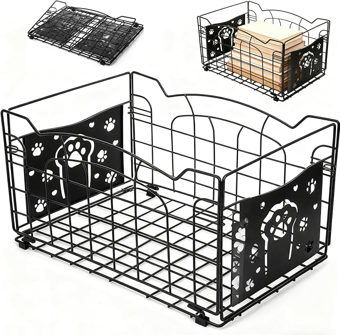 14" Large Wire Baskets for Organizing, Metal Open Storage Bin by Tlence