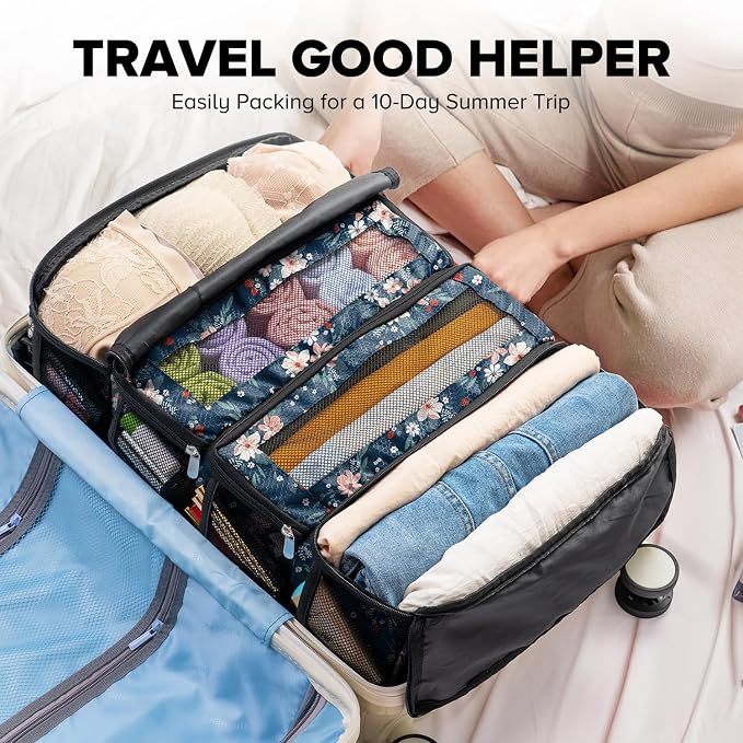 Suitcase Organizer, Travel Luggage Organizer Hanging Shelves Packing Cube - Image 5