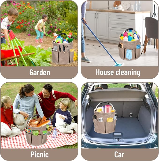 17L Cleaning Caddy with Handle, 4.5 Gallon Cleaning Supply Caddy Foldable - Image 7