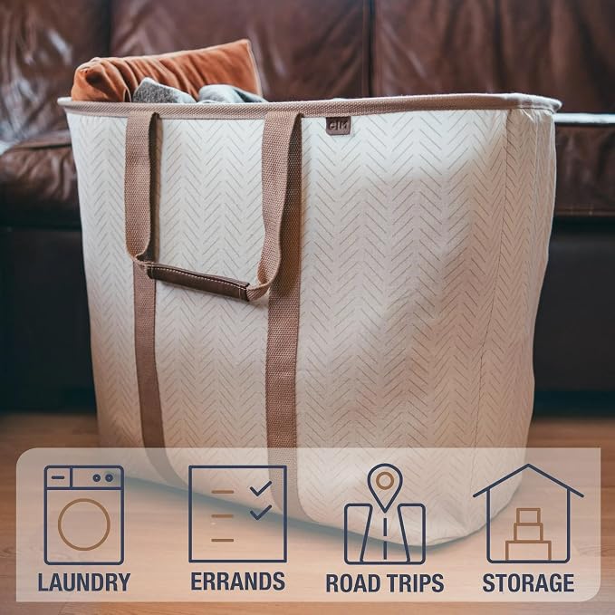 CleverMade Collapsible Laundry Caddy – Foldable Laundry Hamper & Tote, XXL 64L - Image 4