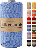 Cotton Macrame Cord 3mm x 100m, 3 Strand Twisted, Macrame Rope, Macrame String by Likeecords
