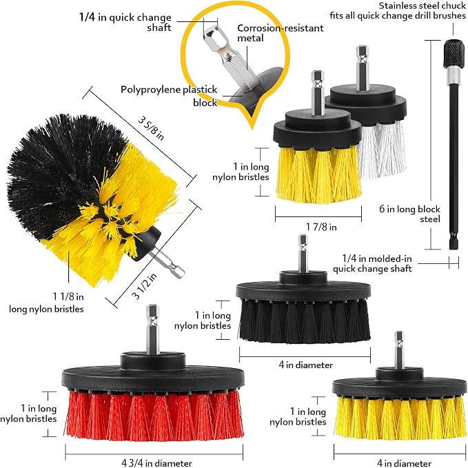 Drill Brush Attachments 20 PCS Scrub Pads & Sponge Power Scrubber Brush - Image 3