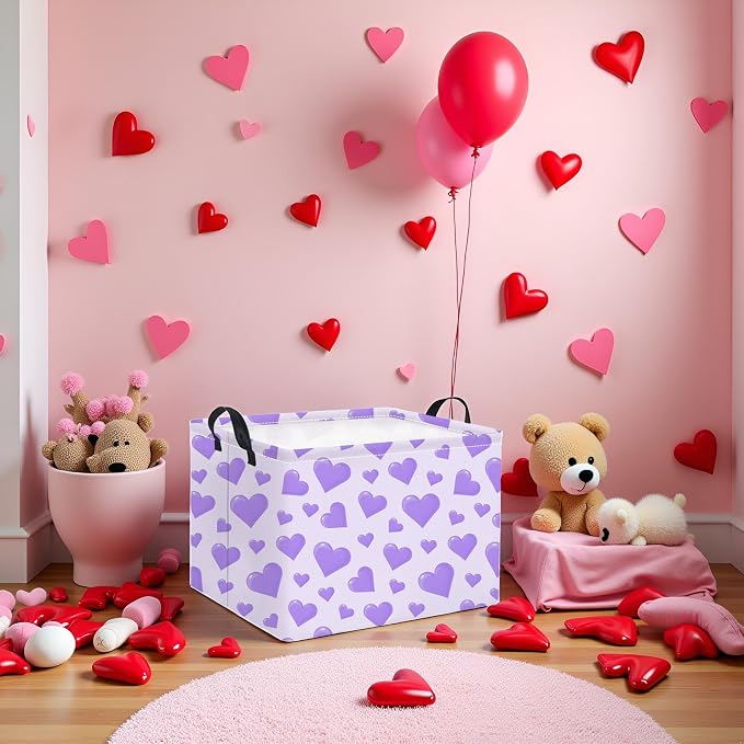 Rectangular Valentines Basket for Women Girls Storage Bin Organizer Box Shelf - Image 3