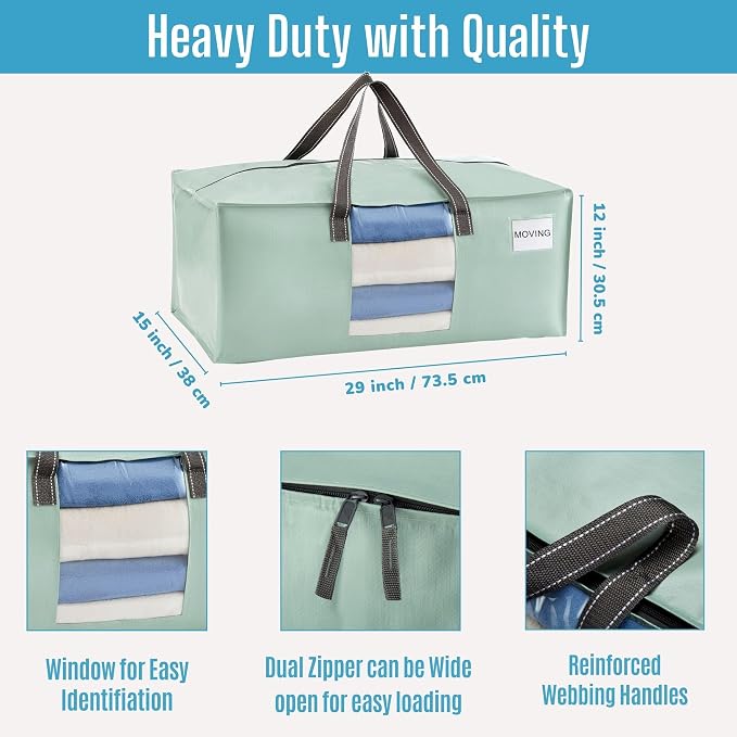 VENO 8 Pack Heavy Duty Moving Bags, Christmas Storage Bins - Image 3