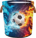Soccer Fire Laundry Hamper Waterproof Collapsible Basket by Mozaigos