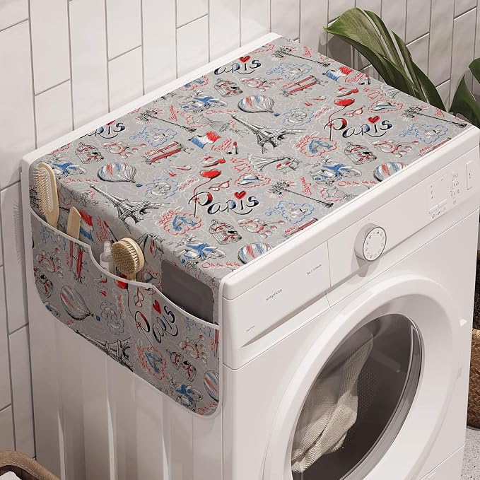 Ambesonne Paris Washing Machine Organizer, France Themed Image by Ambesonne