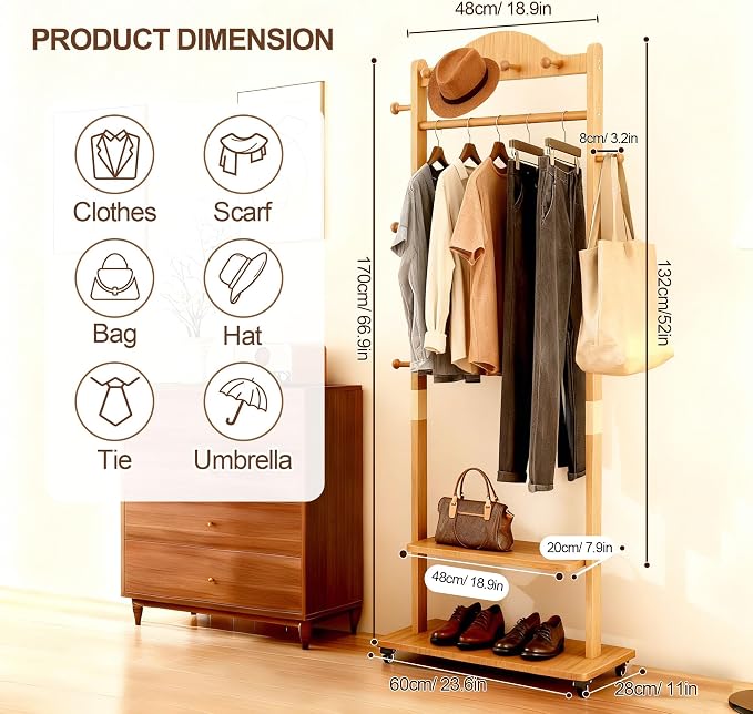 Coat Rack Freestanding Clothing Rack - Image 5