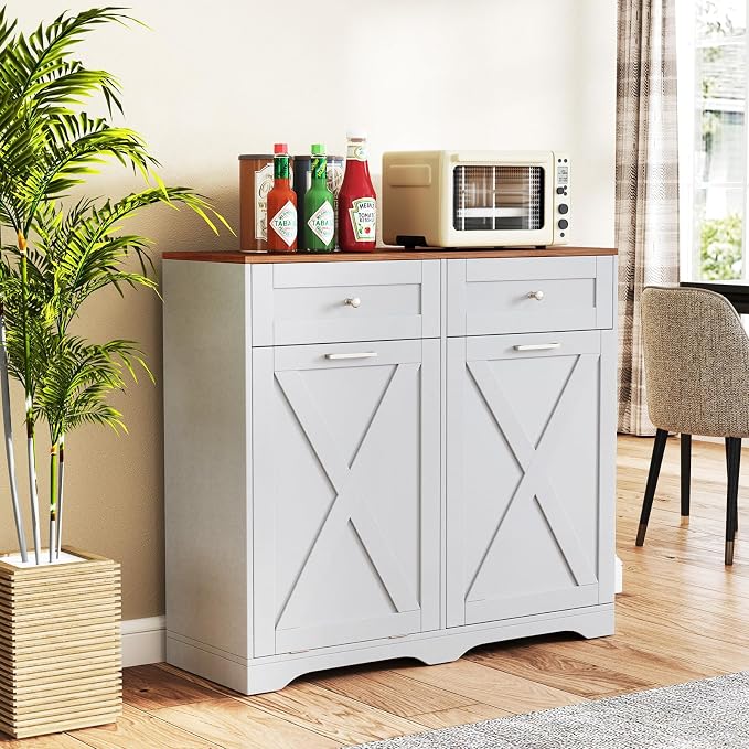 LOKO Tilt Out Trash Can Cabinet, Kitchen Island - Image 2
